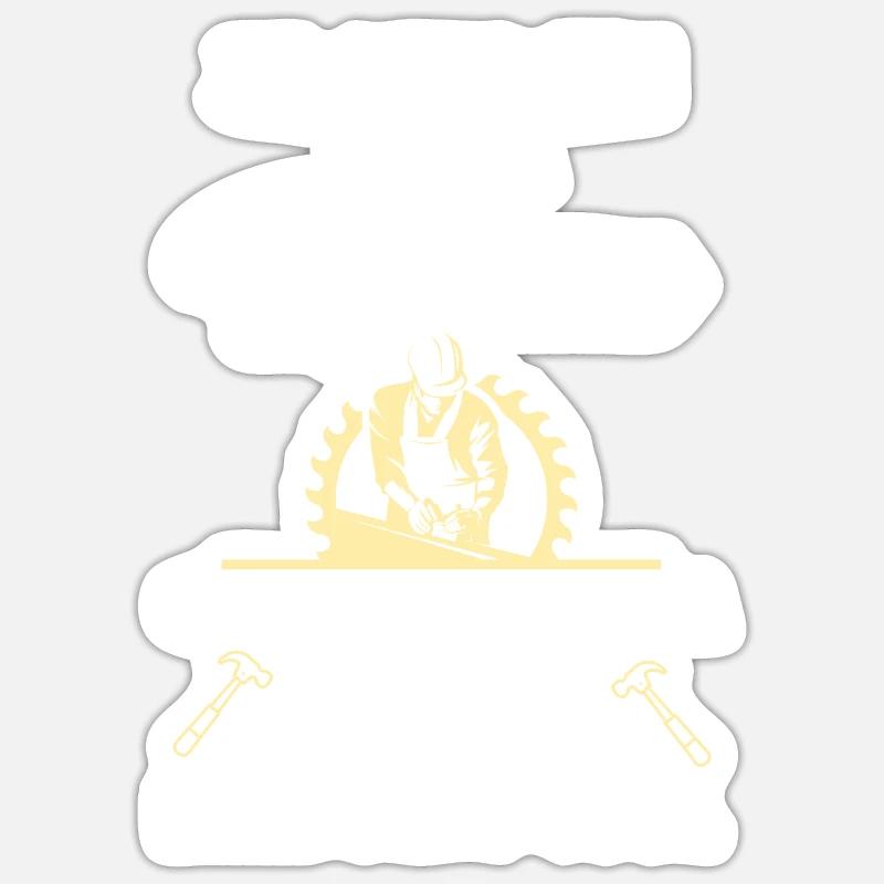 papa menuisier - Sticker taille S (10 x 10 cm) - blanc mat