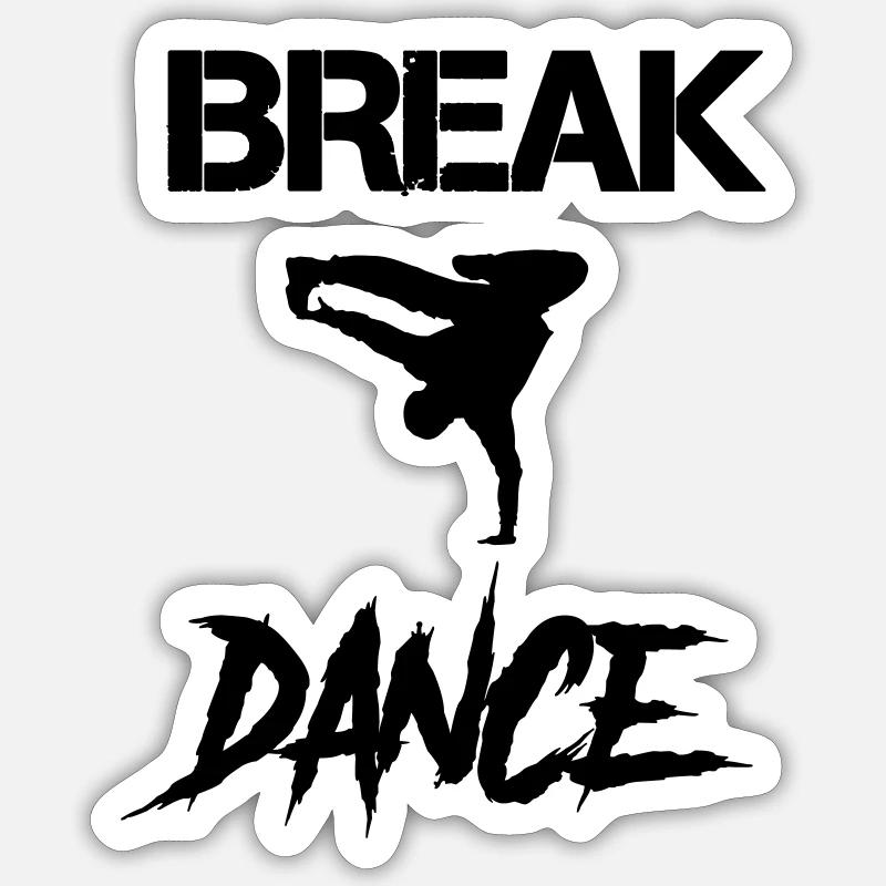 break dance - Sticker Größe S (10 x 10 cm) - Mattweiß