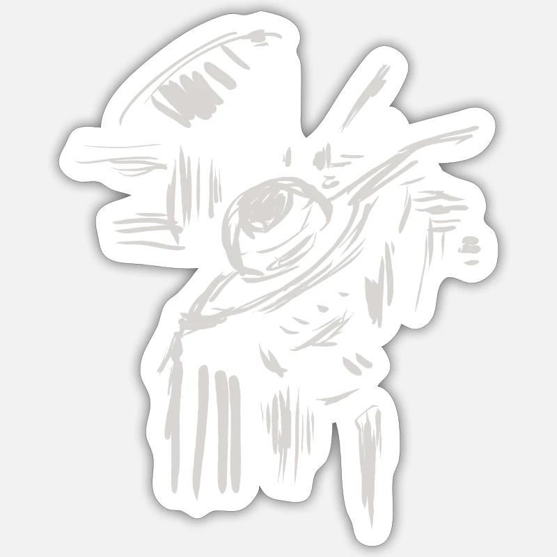 Architecture Paysage Esquisse - Sticker taille S (10 x 10 cm) - blanc mat