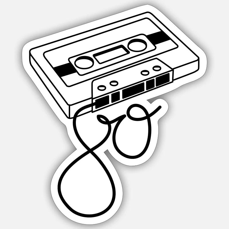 Anni '80 - Sticker formato S (10 x 10 cm) - bianco opaco
