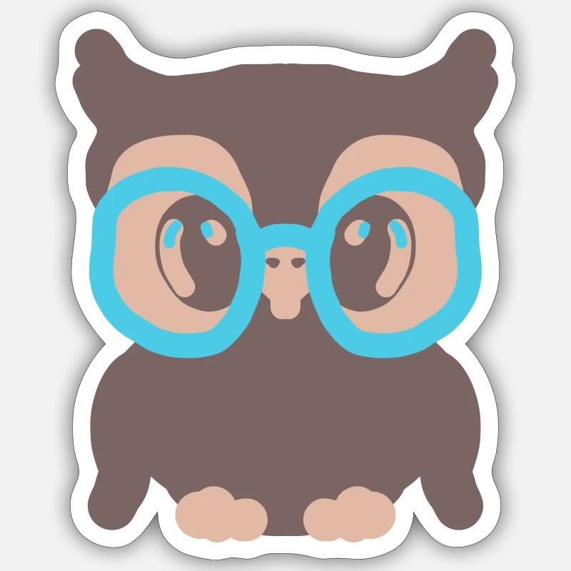 Grand duc - Sticker taille S (10 x 10 cm) - blanc mat