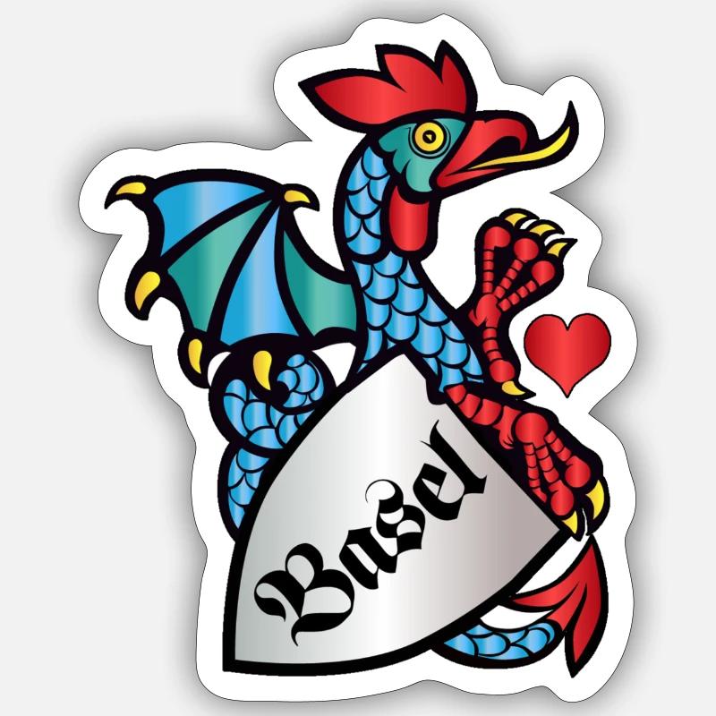 Basilic de Bâle Sticker taille S (10 x 10 cm)