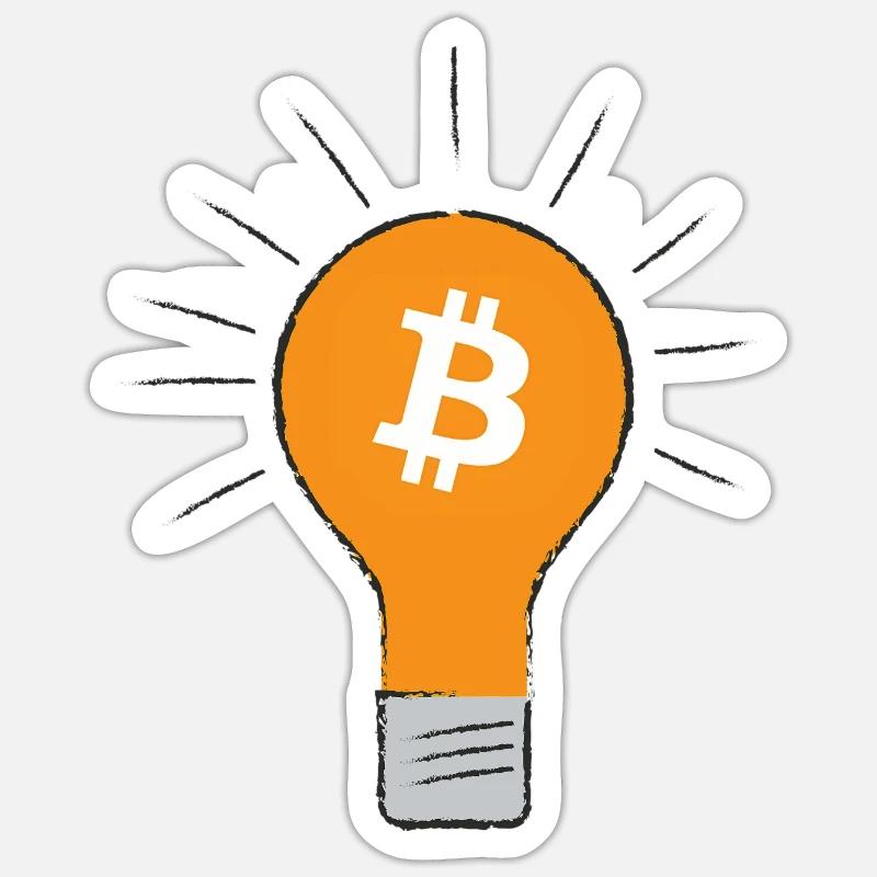 Idée d’ampoule Bitcoin - Sticker taille S (10 x 10 cm) - blanc mat
