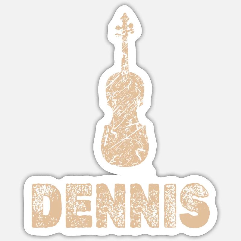 Cello Dennis - Sticker Größe S (10 x 10 cm) - Mattweiß