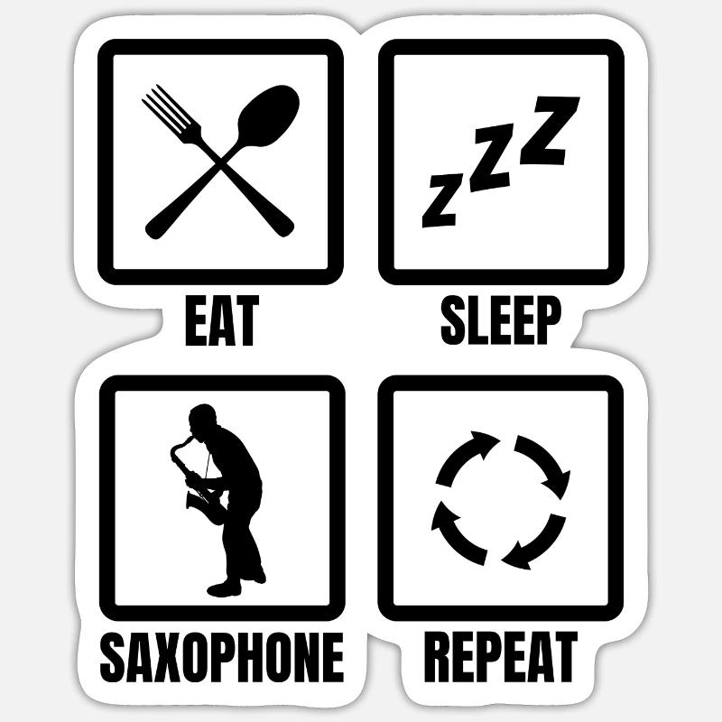 Saxophonists Schedule - Sticker size S (10 x 10 cm) - white matte