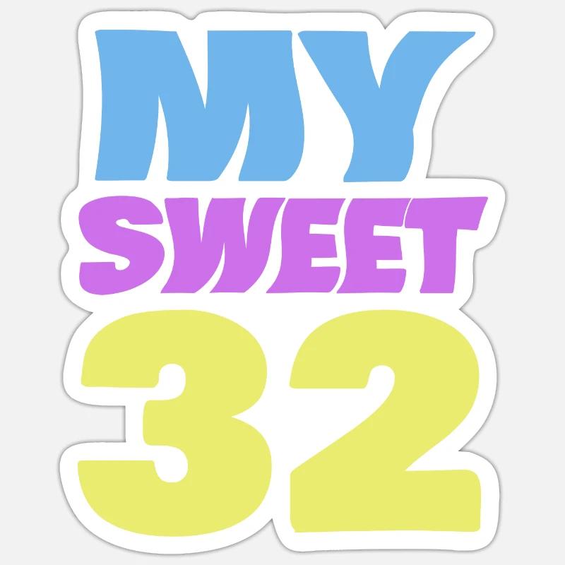 Doux 32 - Sticker taille S (10 x 10 cm) - blanc mat