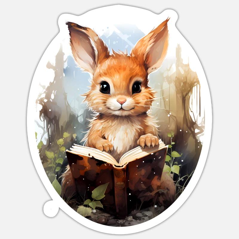 Lepre - Sticker formato S (10 x 10 cm) - bianco opaco
