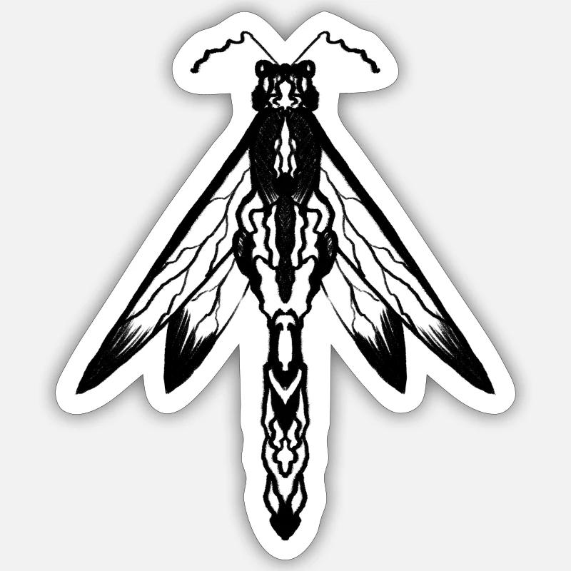 Thème des insectes 2 - Sticker taille S (10 x 10 cm) - blanc mat