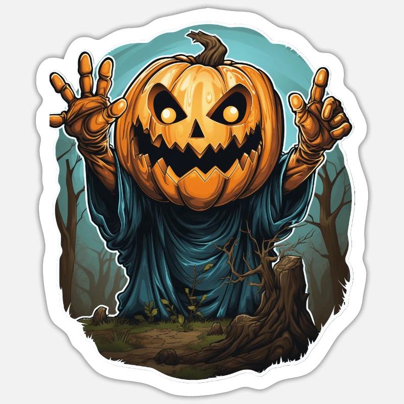 Halloween Emerging Hands Spooky Pumpkin - Sticker size S (10 x 10 cm) - white matte