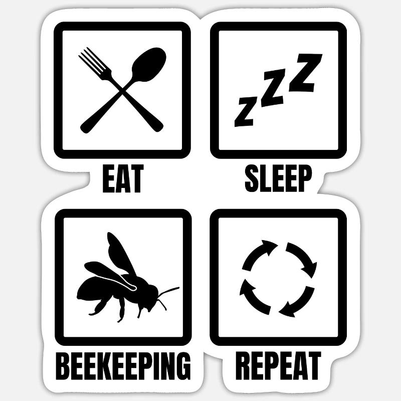 Routine apicultrice - Sticker taille S (10 x 10 cm) - blanc mat
