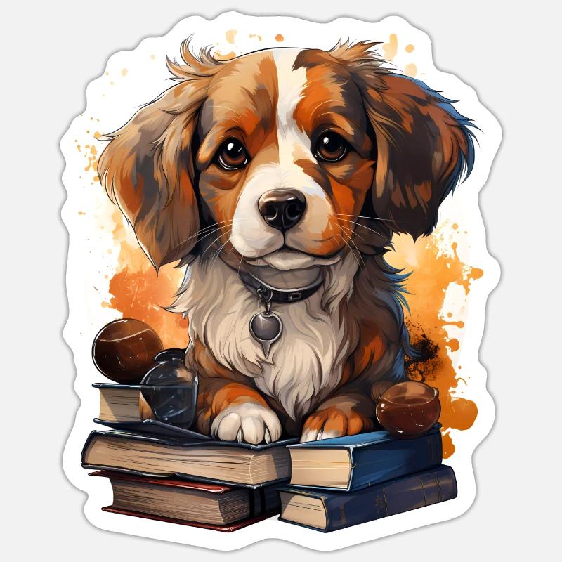 Beagle - Sticker Größe S (10 x 10 cm) - Mattweiß