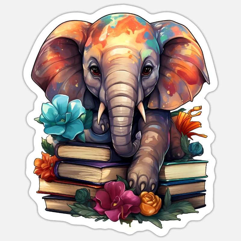 Elefant - Sticker Größe S (10 x 10 cm) - Mattweiß