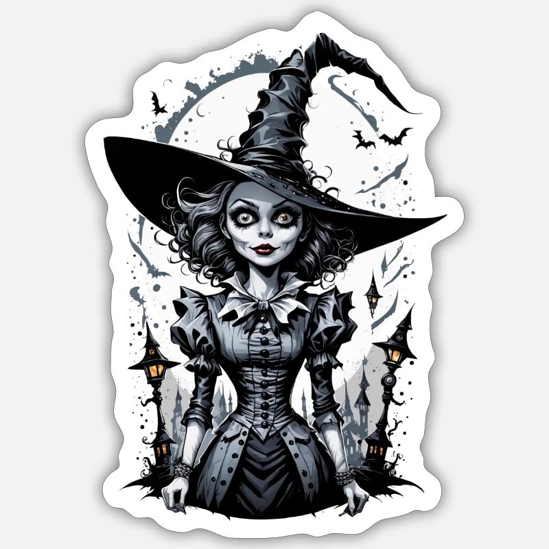 sorcière classique 24 Sticker taille S (10 x 10 cm)