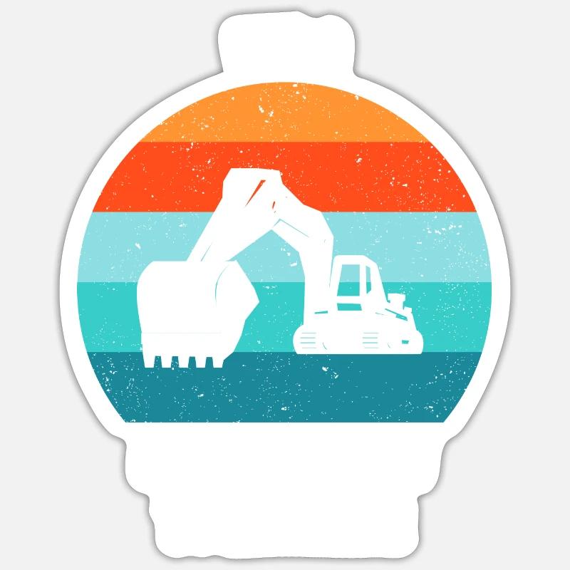 Bagger Baggerfahrer Baggerwagen Sticker Größe S (10 x 10 cm)