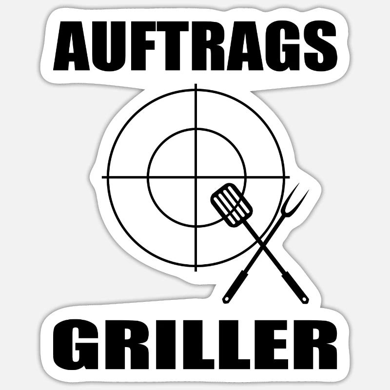 BBQ - Sticker Größe S (10 x 10 cm) - Mattweiß