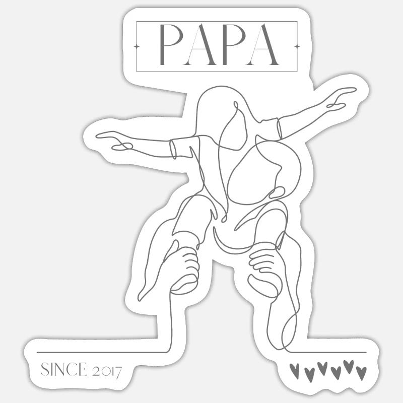 Papa Since - Sticker size S (10 x 10 cm) - white matte