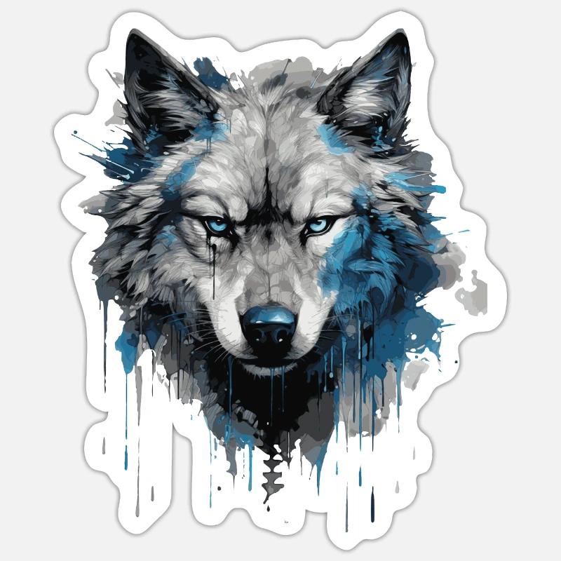 Wolf Head Sticker size S (10 x 10 cm)