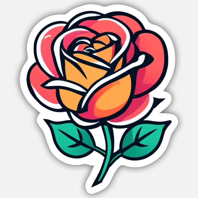 Rose - Sticker taille S (10 x 10 cm) - blanc mat