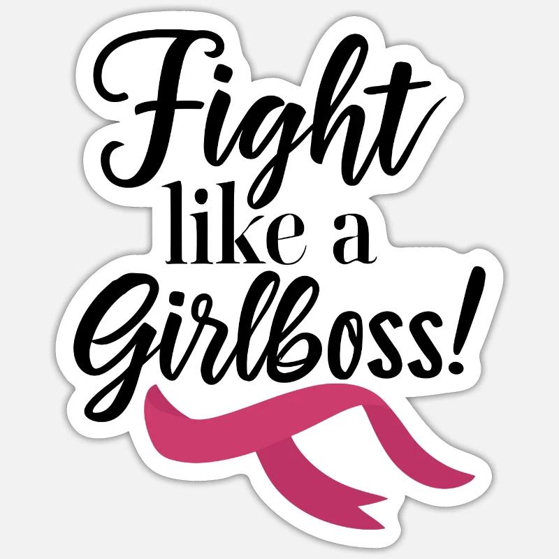 Battez-vous comme une girlboss ! - Sticker taille S (10 x 10 cm) - blanc mat