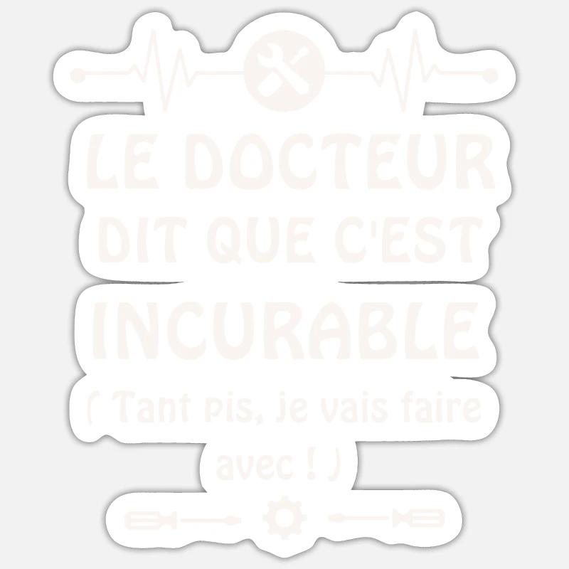 Amour fou du bricolage - Sticker taille S (10 x 10 cm) - blanc mat