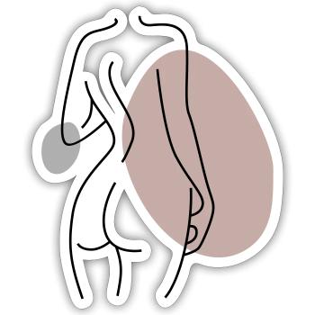 Design abstrait Retour - Sticker taille S (10 x 10 cm) - blanc mat - Devant