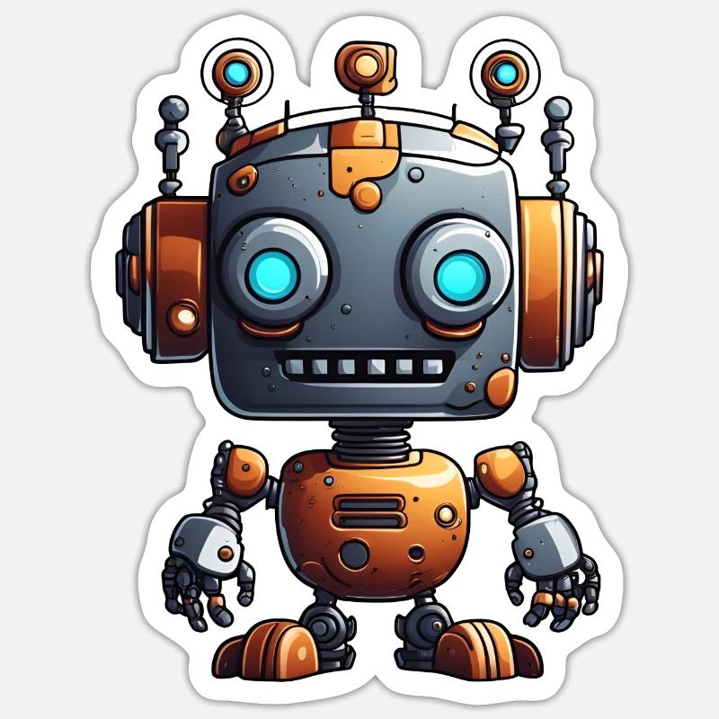 Robot / Machine / IA / Technologie / Mécanique Sticker taille S (10 x 10 cm)