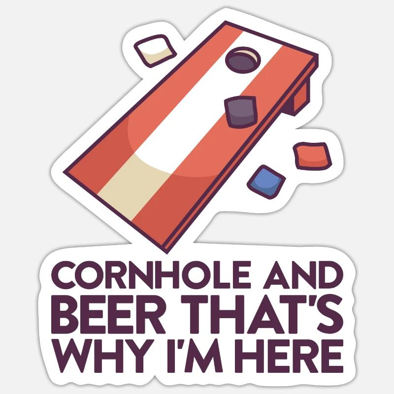 Jeu de Cornhole Tenue de trou de maïs avec Cornhole Sticker taille S (10 x 10 cm)