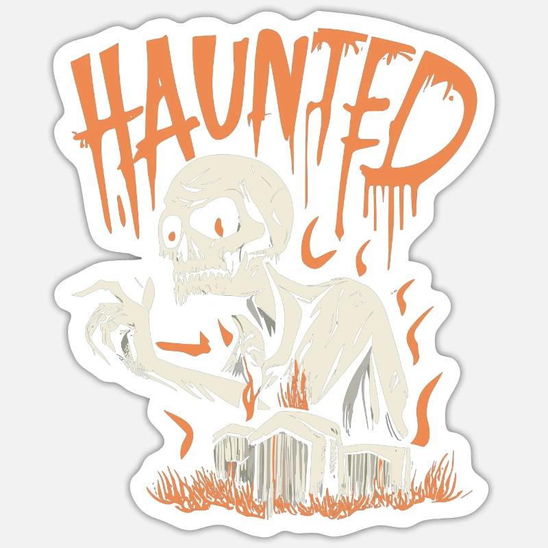 Haunted Skeleton Sticker size S (10 x 10 cm)