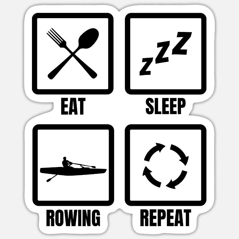 Rower's Routine - Sticker size S (10 x 10 cm) - white matte