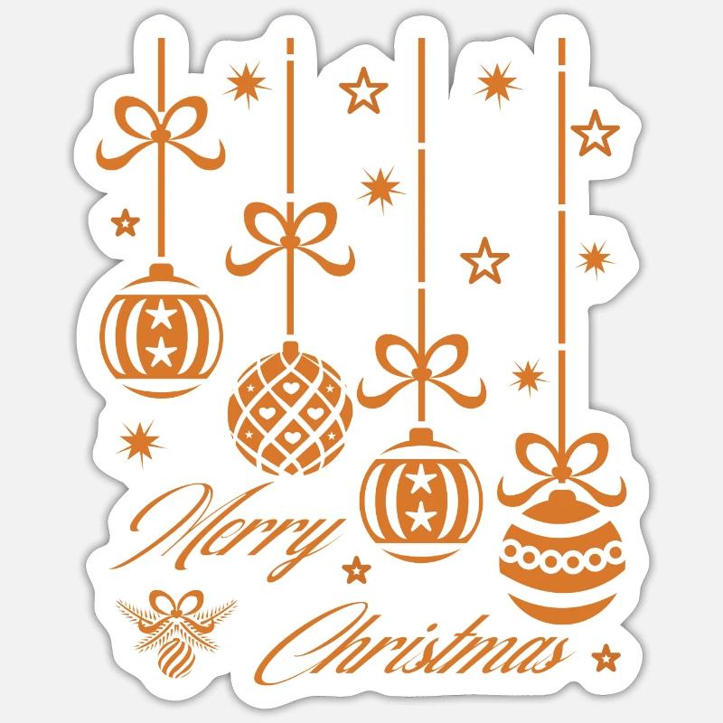 MERRY CHRISTMAS WEIHNACHTSKUGELN - Sticker Größe S (10 x 10 cm) - Mattweiß