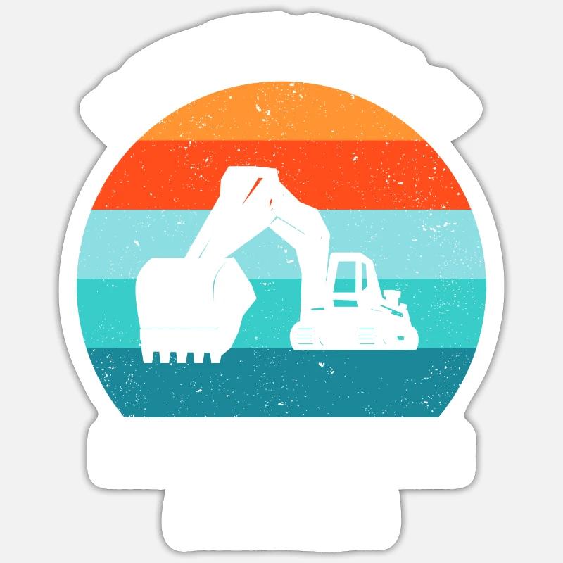 Bagger Baggerfahrer Baggerwagen Sticker Größe S (10 x 10 cm)