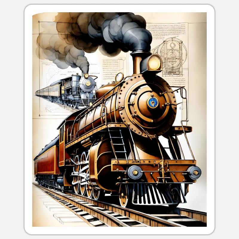 Train #1 - Sticker size S (10 x 10 cm) - white matte