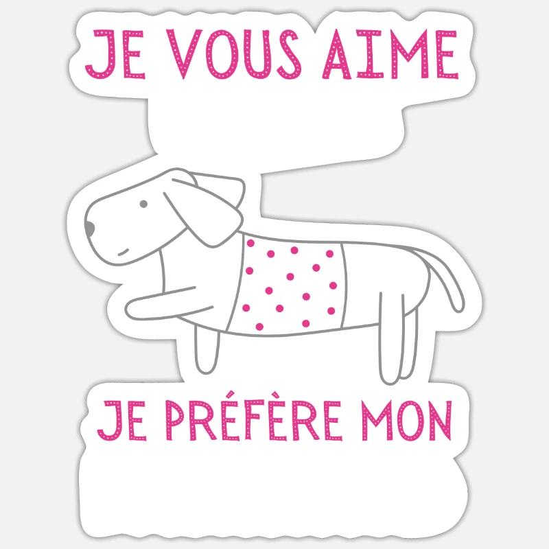 Je préfère mon dachshund Sticker taille S (10 x 10 cm)