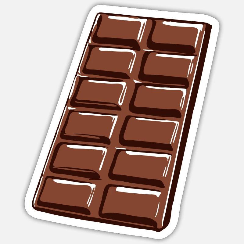tablette de chocolat - Sticker taille S (10 x 10 cm) - blanc mat