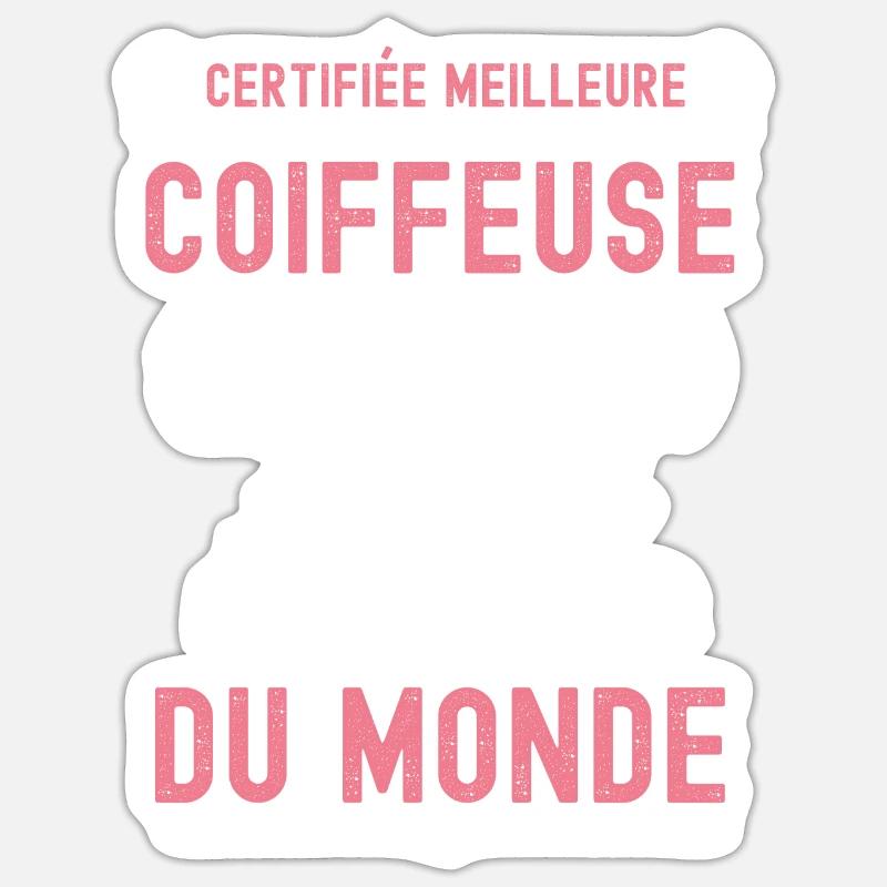 Meilleure coiffeuse - Sticker taille S (10 x 10 cm) - blanc mat