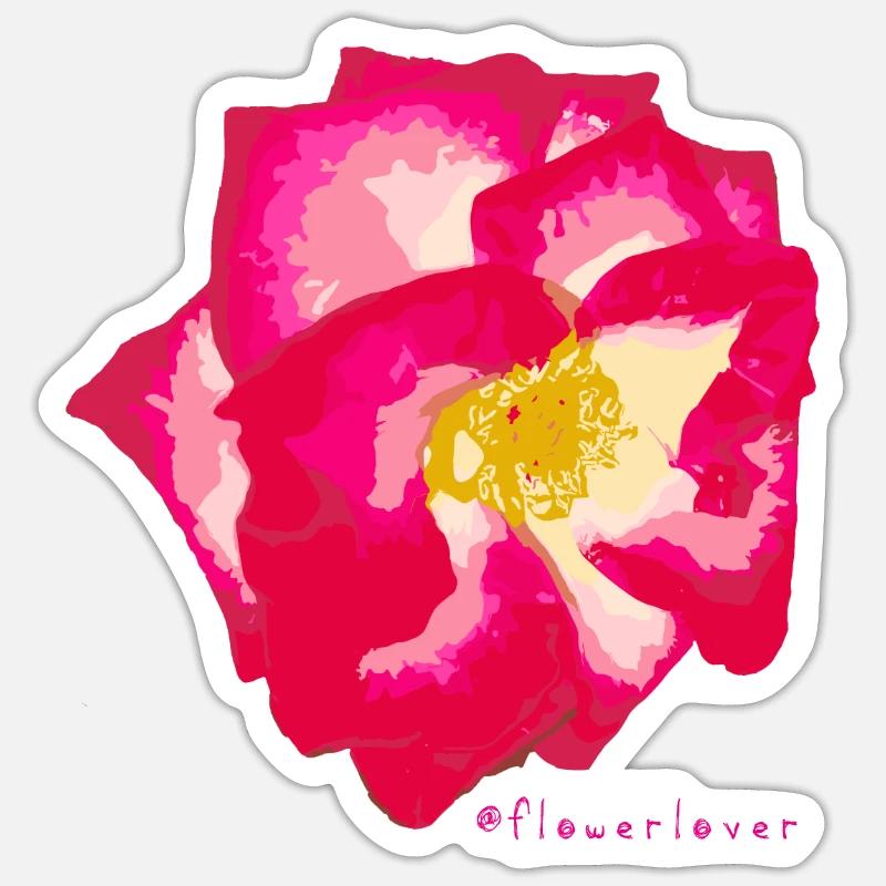 Flowerlover Nr. 10 - Sticker Größe S (10 x 10 cm) - Mattweiß