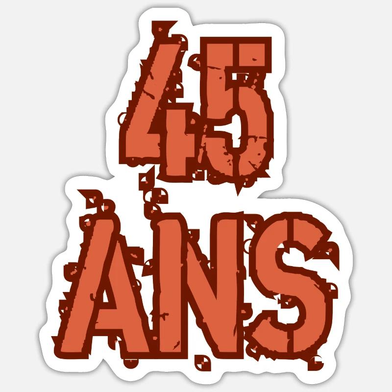 45 ANS Sticker taille S (10 x 10 cm)