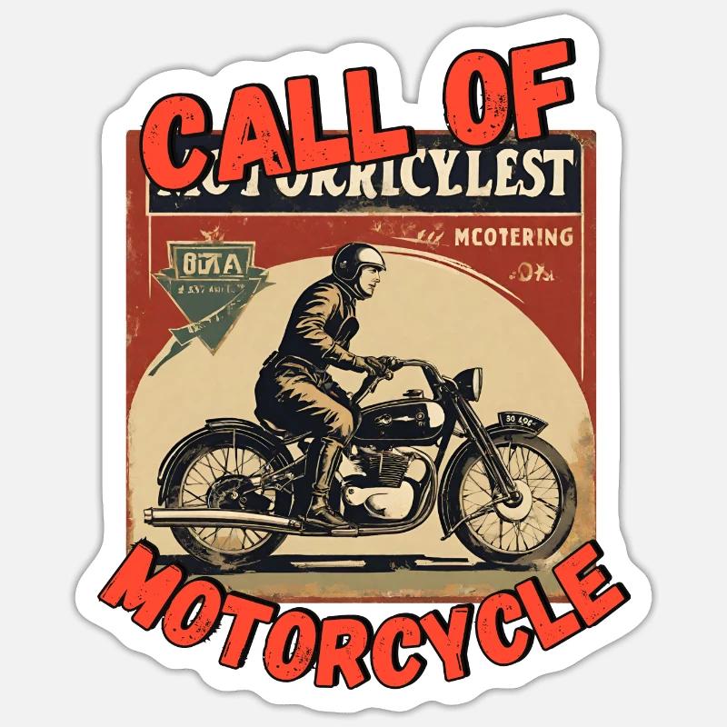 Nostalgie Biker 3 Sticker taille S (10 x 10 cm)