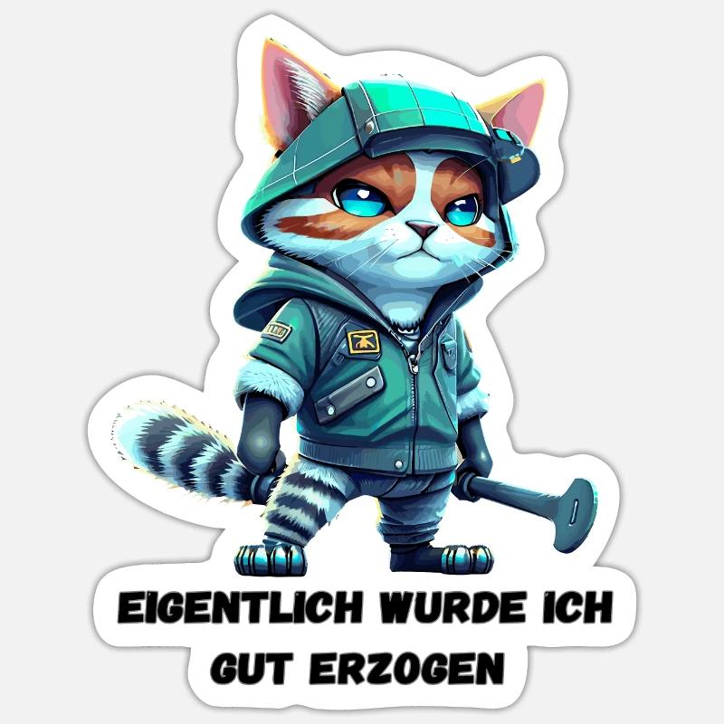Unerwartet brav: Eigentlich gut erzogen? Sticker Größe S (10 x 10 cm)