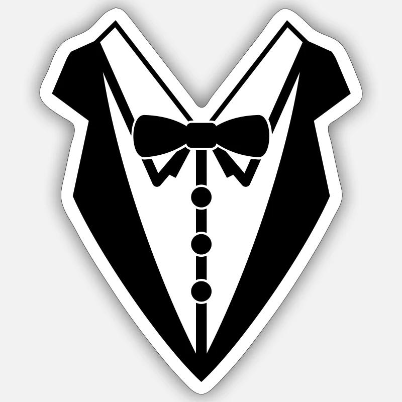 tuxedo - Sticker size S (10 x 10 cm) - white matte