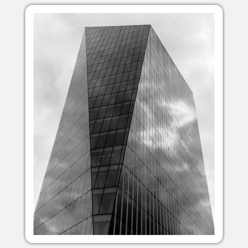 Urban Skyline Reflections - Sticker size S (10 x 10 cm) - white matte