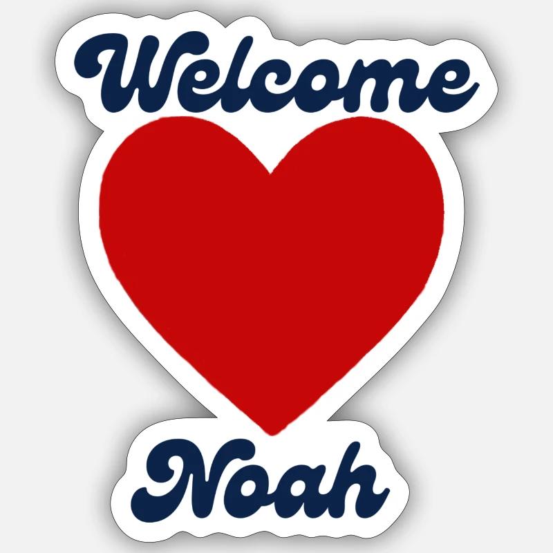 Noahwillkommen - Sticker Größe S (10 x 10 cm) - Mattweiß