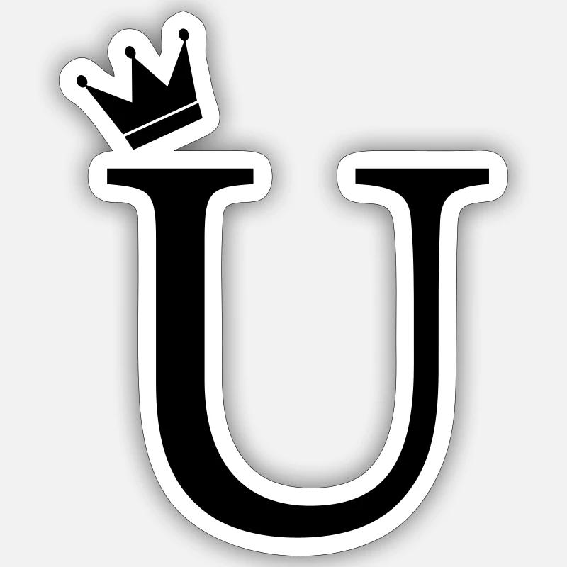 U monogram crown Sticker size S (10 x 10 cm)