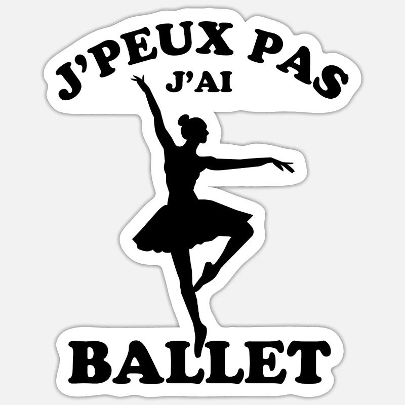 danseuse ballet 1 - Sticker taille S (10 x 10 cm) - blanc mat