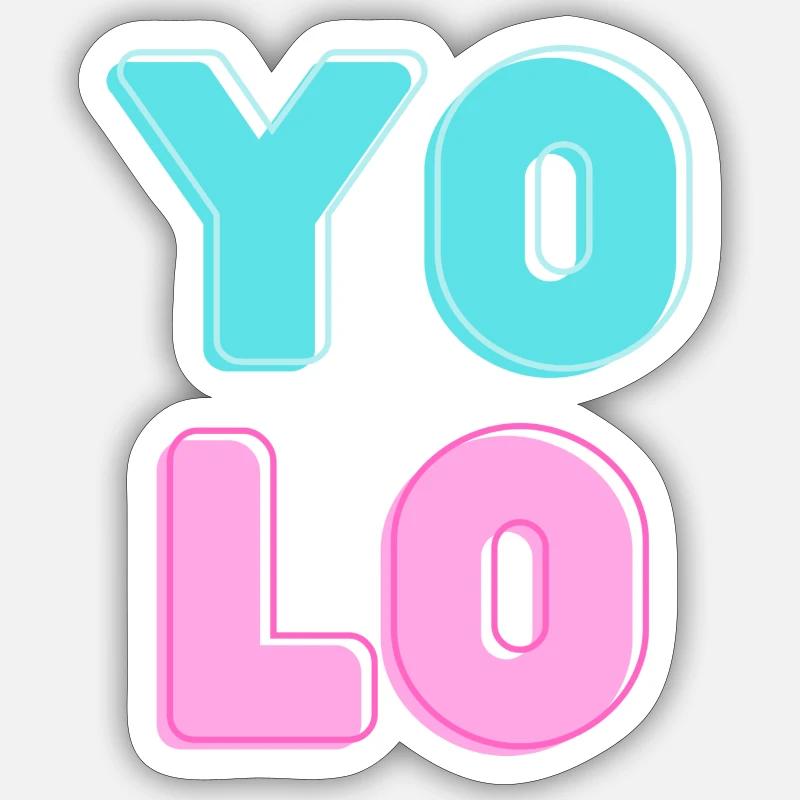 Cool Candy YOLO Design - Sticker size S (10 x 10 cm) - white matte