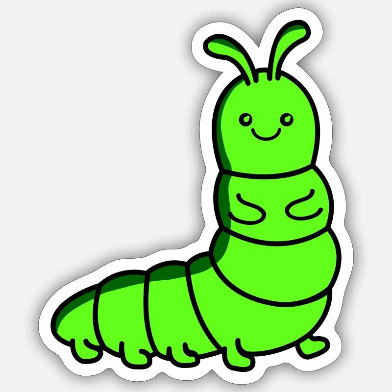chenille - Sticker taille S (10 x 10 cm) - blanc mat