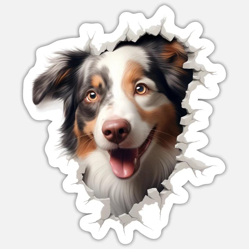 Australian Shepherd Owner - Perfect Aussie - Sticker size S (10 x 10 cm) - white matte