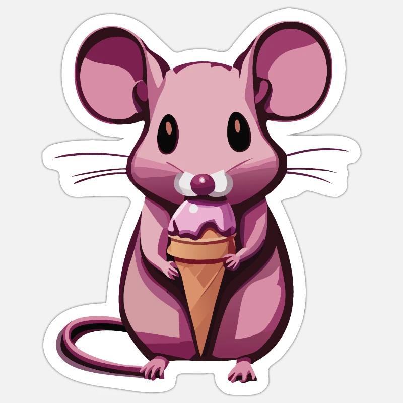 Souris - Sticker taille S (10 x 10 cm) - blanc mat