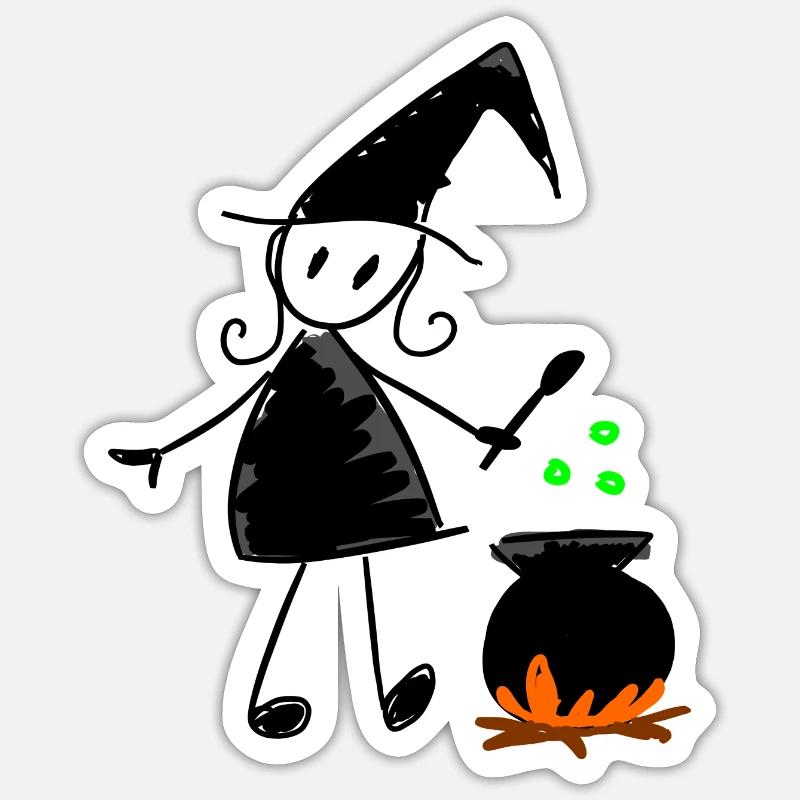 Potion de sorcière - Sticker taille S (10 x 10 cm) - blanc mat