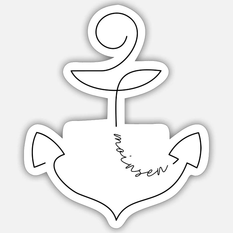 Moinsen Schriftzug Anker Sticker Größe S (10 x 10 cm)